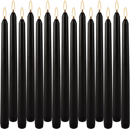 Black Taper Candles - Set of 14 Dripless Candles - 10 Inch Tall1