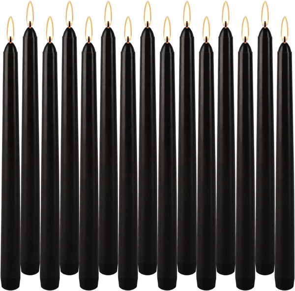 Black Taper Candles - Set of 14 Dripless Candles - 10 Inch Tall1