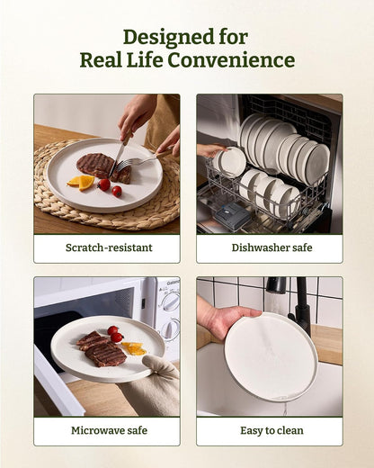 Nebula 24-Piece Dinnerware Set, Matte Beige White7