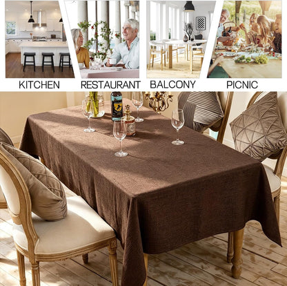 Brown Tablecloth Rectangular 55X71 Inch Waterproof Wipeable7