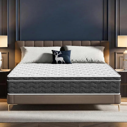 Queen Size Mattress 12 Inch with Memory Foam | Medium Firm Hybrid Mattress, Certipur-Us Certified Mattress in a Box Pressure Relief Removable Cover No Fiberglass1