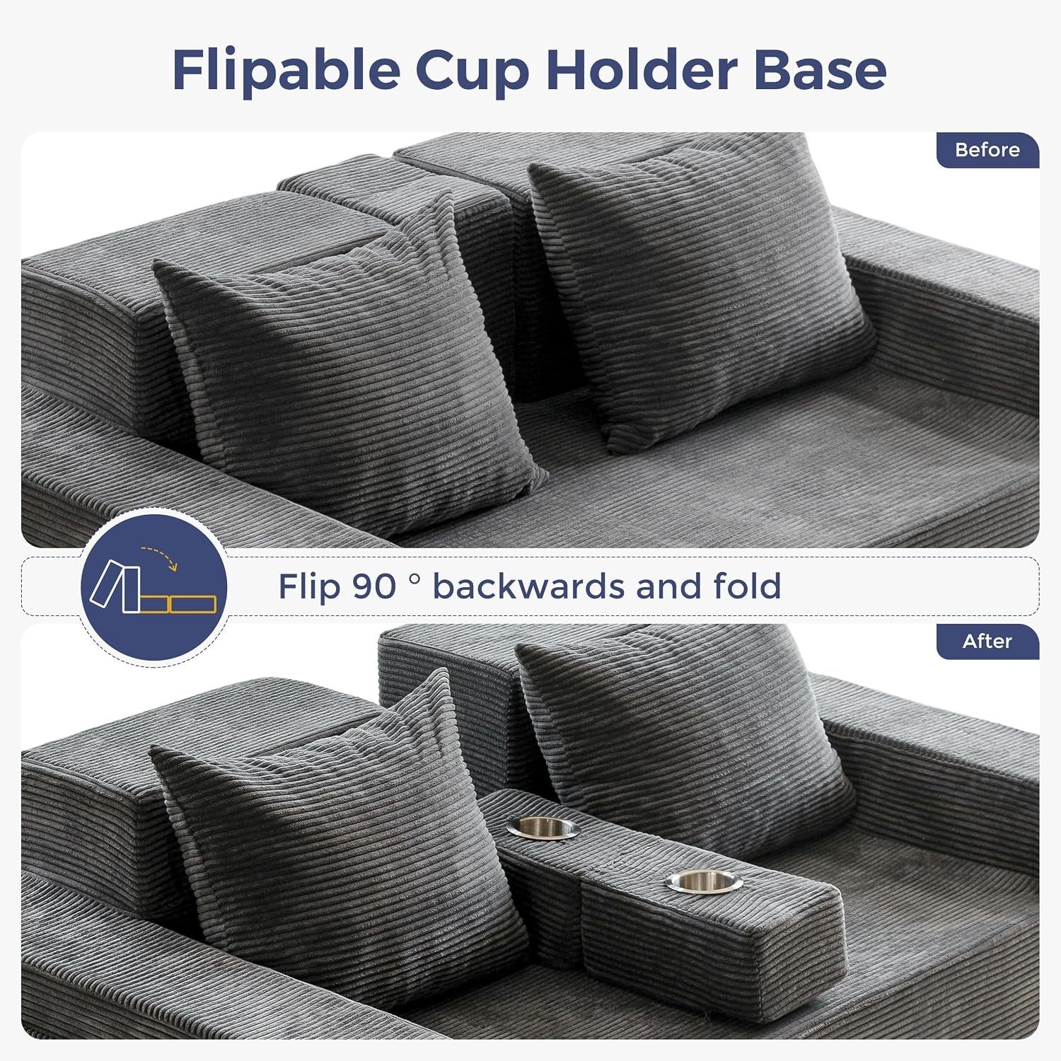 sofa-bed-64-inch-boneless-loveseat-with-2-cup-holders