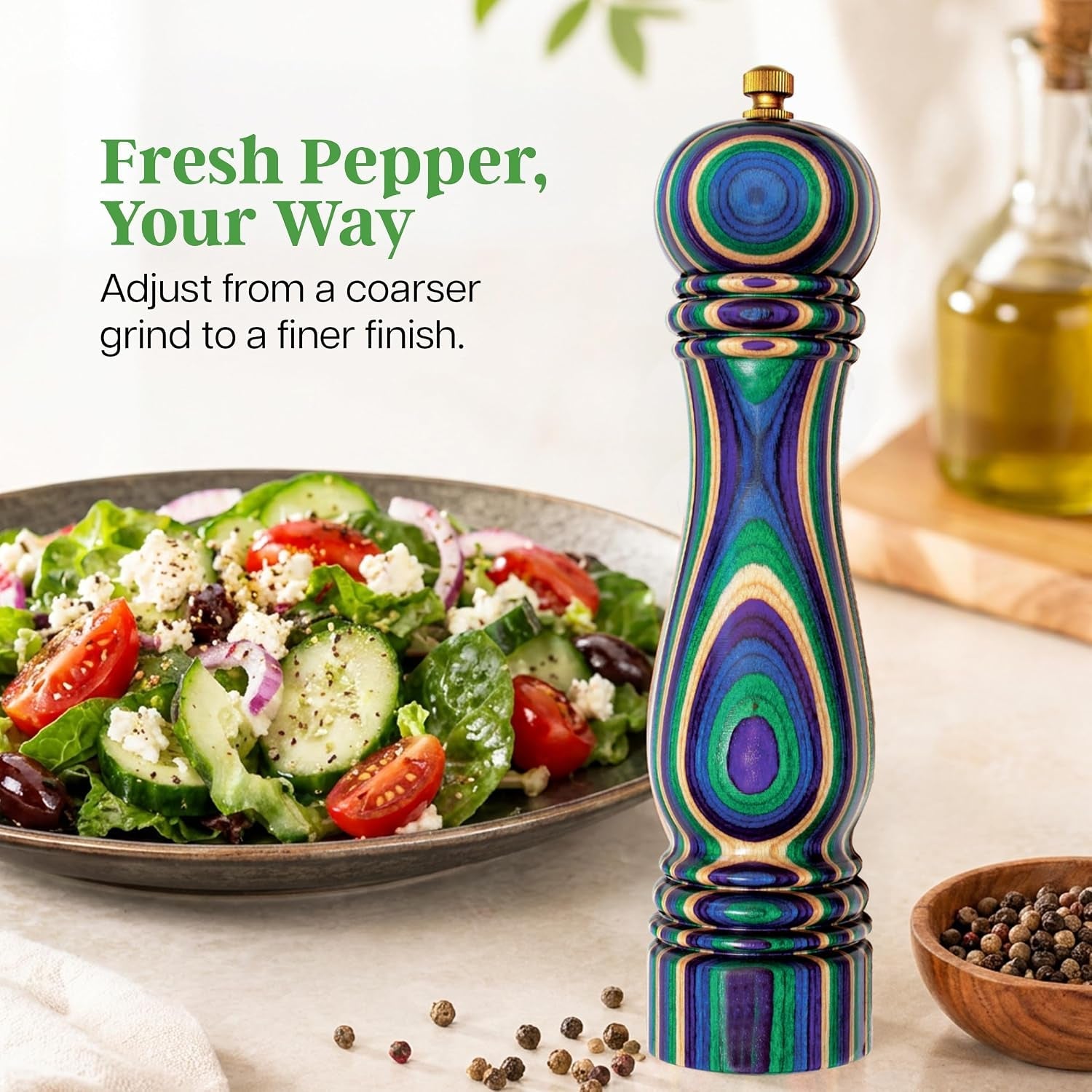 baltique-mumbai-wooden-pepper-grinder-colorful-8-inch-pepper-mill