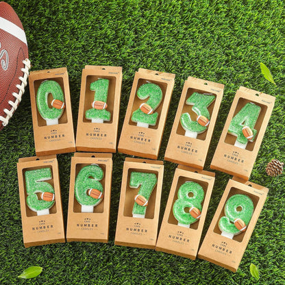 Number 1 Football Birthday Candles, Football Themed Number Candles, Party Celebration3