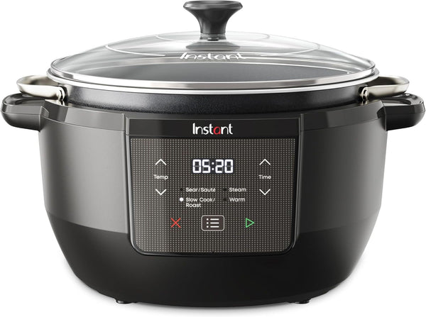 Superior Cooker 7.5QT Slow Cooker and Multicooker, 4-In-1 Functions, Sears/Sauté, Slow Cooks/Roast, Steams and Warms, from the Makers of1