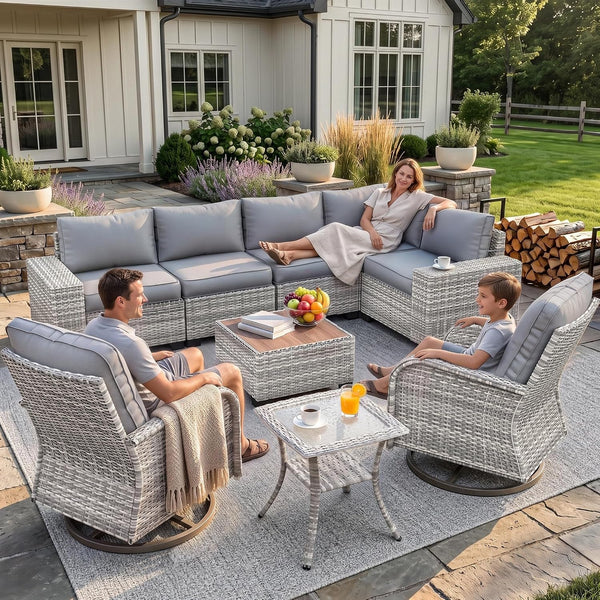 Outdoor Patio Furniture Set PE Wicker Rattan Outdoor Sectional Sofa1
