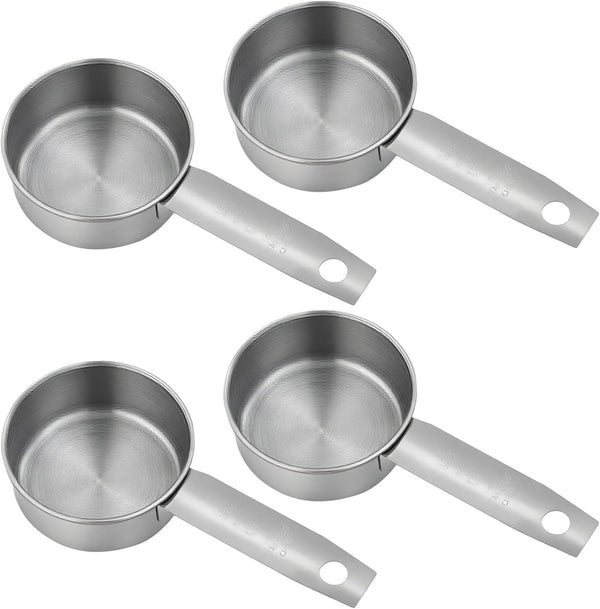 4 Pcs 1/4 Cup Scoop, Stainless Steel 2 Oz Measuring Cup1