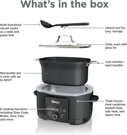 Ninja® Possiblecooker™ plus 12-In-1, 8.5-Qt, Black, MC1010 | 12-In-1 Replaces 12 Appliances, Sous Vide & Proof, Glass Lid, Nonstick Oven-Safe Pot to 500°F, Cooker-To-Oven-To-Table.9