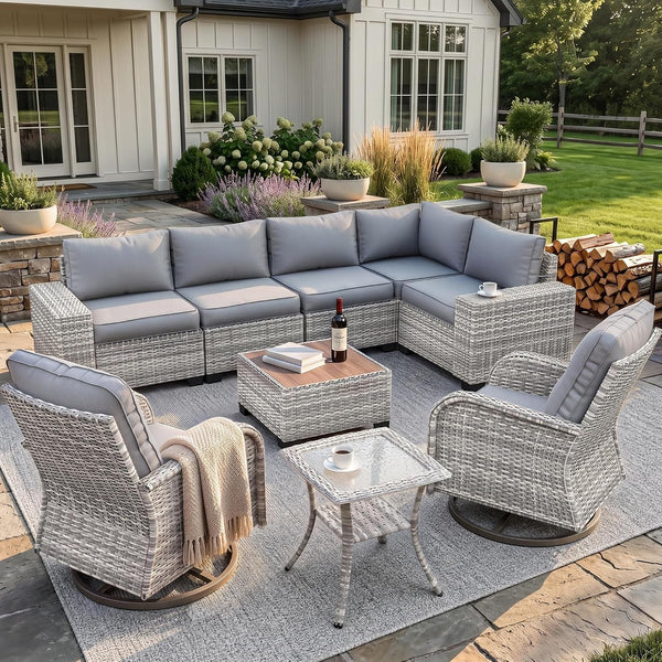 Outdoor Patio Furniture Set PE Wicker Rattan Outdoor Sectional Sofa7