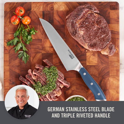 Zakarian 7" Chef Knife, High Carbon German Stainless Steel, Full-Tang Forged for Cooking & Kitchen Prep with Triple-Rivet Handle, Protective Sheath, Black4