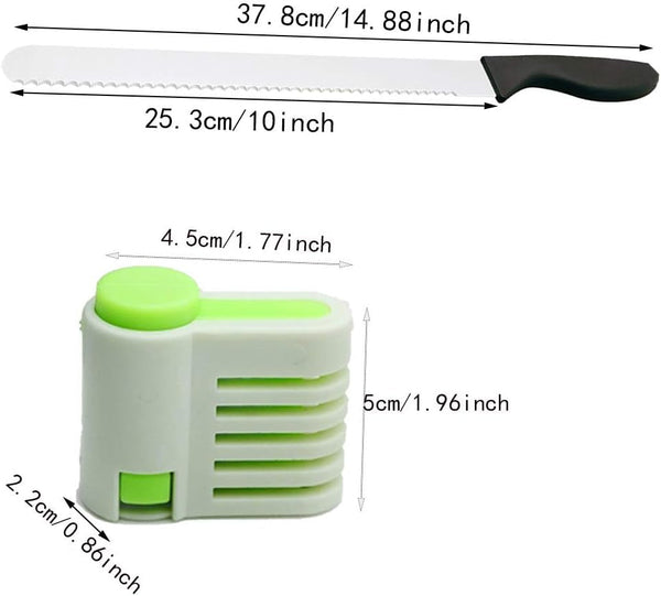 Bread Knife,Bread Slicer,10-Inch Serrated Knife, High Carbon Stainless Steel Cake Knife, Serrated Bread Cutter with Two Green Splitters2