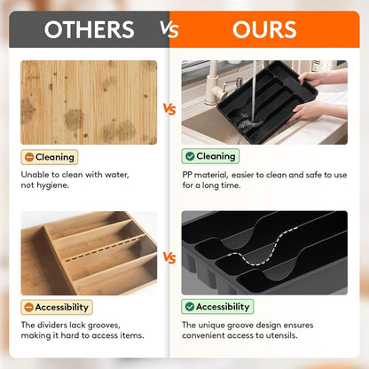 Silverware Drawer Organizer Tray, Cutlery Storage for Kitchen8