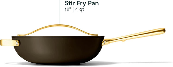 Caraway 12" Non-Stick Ceramic-Coated Stir Fry Pan | Wok-Inspired Pan, Free from Forever Chemicals, High-Sloped Walls, Stainless Steel Handles, Black3