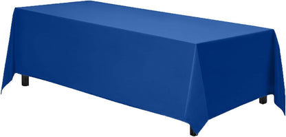 Rectangle Tablecloth - 90 X 156 Inch Royal Blue Table Cloth for 8 Foot Tables with Floor-Length Drop - Heavy Duty Washable Fabric for Holiday Party, Dinner, Weddings & Baby Shower2
