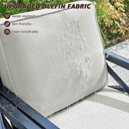4 Piece Patio Furniture Set Metal Patio Conversation Set, 5.5"Cushion Grey2