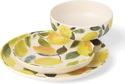 24 Seven Lemon Melamine 12-Piece Dinnerware Set for 43