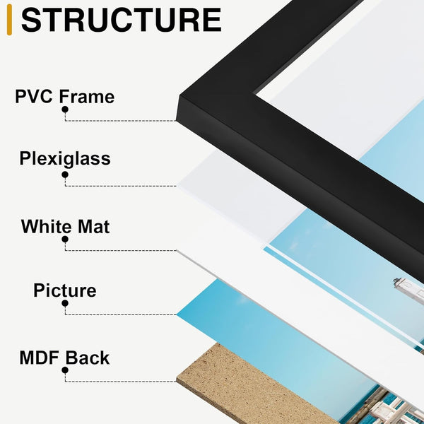 10 Pack Assorted Picture Frame Set for Wall & Tabletop, Black3