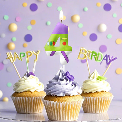 Green Birthday Candles, Number 2 Candle Themed Birthday Party Supplies, 2.4 Inch Birthday Candles for Cake Topper Party Decorations, Birthday Decorations for Boys Girls (Number 2)5