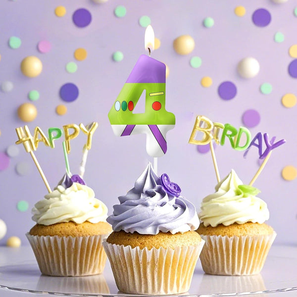 Green Birthday Candles, Number 2 Candle Themed Birthday Party Supplies, 2.4 Inch Birthday Candles for Cake Topper Party Decorations, Birthday Decorations for Boys Girls (Number 2)5
