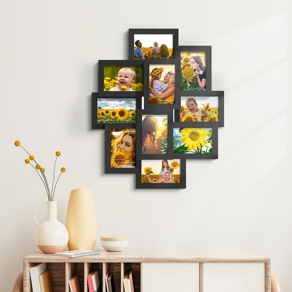 4X6 Collage Frame 10 Pack Glass Front Black7