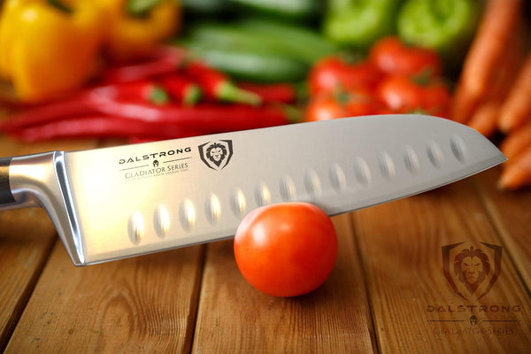 Santoku Knife - 7 Inch - Gladiator Series ELITE - High Carbon German Steel - Sheath Included - Razor Sharp Kitchen Knife - Asian Vegetable Knife - NSF Certified8