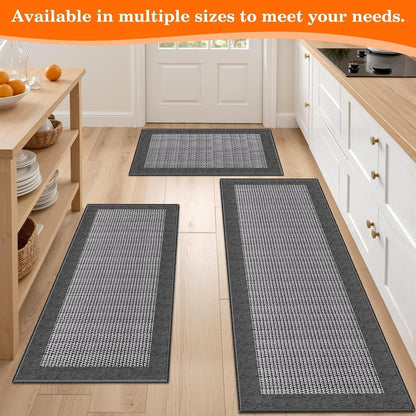 Chenille Kitchen Rug, Kitchen Mat for Floor, 32'' X 20'', Grey | Absorbent Chenille, Non-Slip Backing, Machine Washable, Ideal for Kitchen Sink, Entryway, Laundry Room & Office7