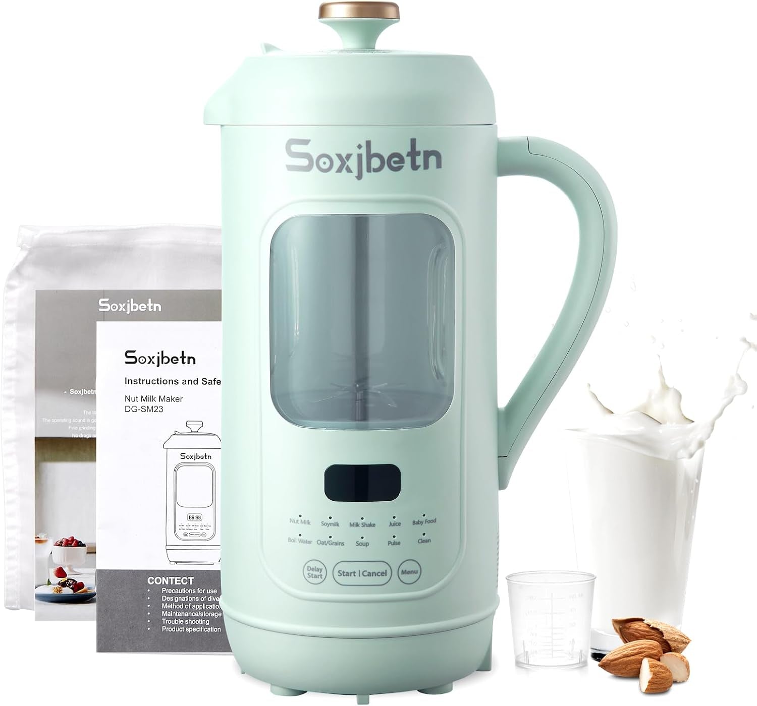 nut-milk-maker-multi-function-blender-1l-large-capacity-self-cleaning-soy-milk-smoothie-juice-baby-food-soup-more-quiet-design-with-visual-window