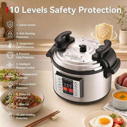 15.8 Qt Commercial Large Electric Pressure Cooker, 10-In-1 Multi-Function Pressure Pot with Steaming Rack & Non-Stick Inner Pot, 24 Hours Preset, Slow Cooker, Steam/Rice Cooker& Auto Keep Warm9