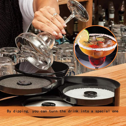 1 Pack 3 Tier Bar Glass Rimmer for Margarita and Cocktail, Bartender Tool,Salt Box Spice Container3