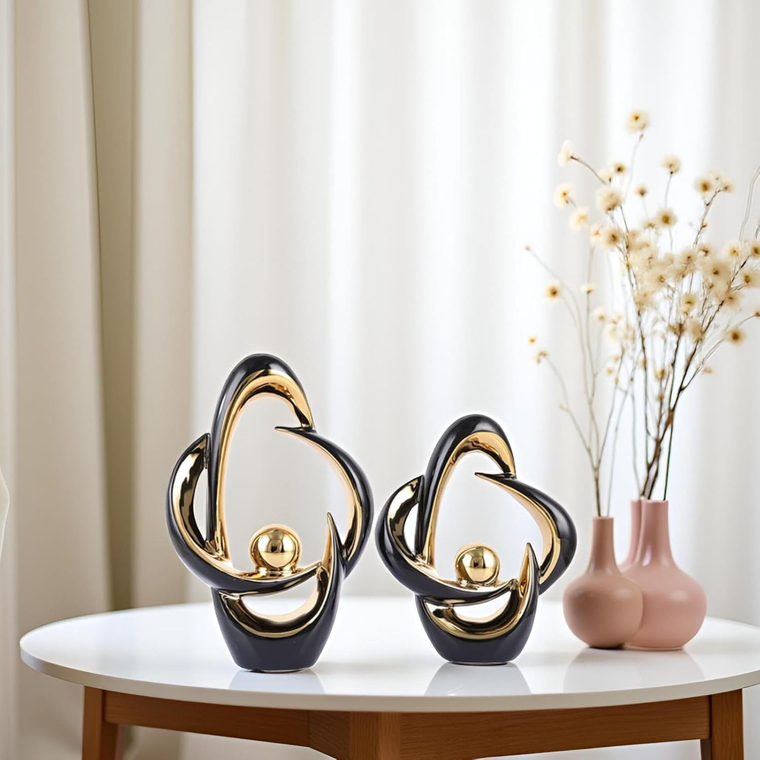 2pcs-home-decor-accent-ceramic-statue-abstract-sculptures-centerpieces-mid-century-modern-decor-for-tables-coffee-table-top-decorations-for-living-room-desktop-shelf-dining-room-kitchen-black