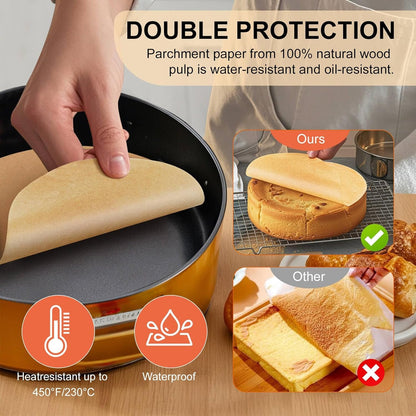 200Pcs 8-Inch round Baking Parchment Paper - Parchment Sheets Made for Delicious Baking Results, Perfectly Fits Standard Pans, Non-Stick, Waterproof, and Tear-Resistant4