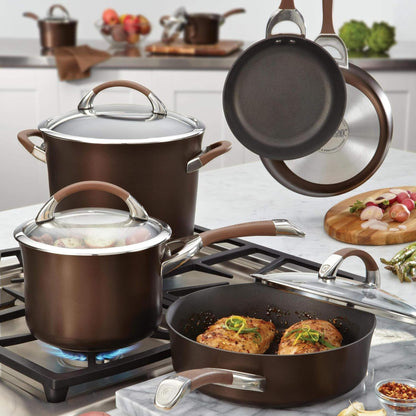 Symmetry Non Stick Pots and Pans Set, 11-Piece, Chocolate | Hard Anodized Induction Pots and Pans Set, Durable, Dishwasher and Oven Safe to 400°F, Compatible with All Stovetops2