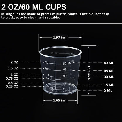 50 Pack 2 Oz Plastic Graduated Cups, Mixing Cups for Epoxy, Resin2