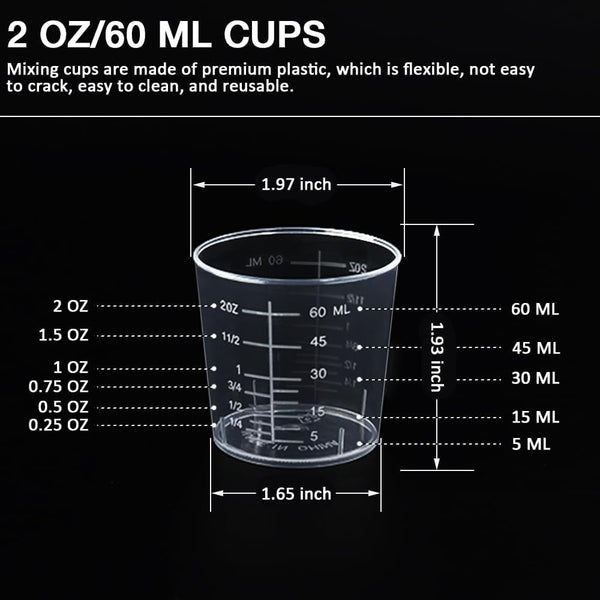 50 Pack 2 Oz Plastic Graduated Cups, Mixing Cups for Epoxy, Resin2
