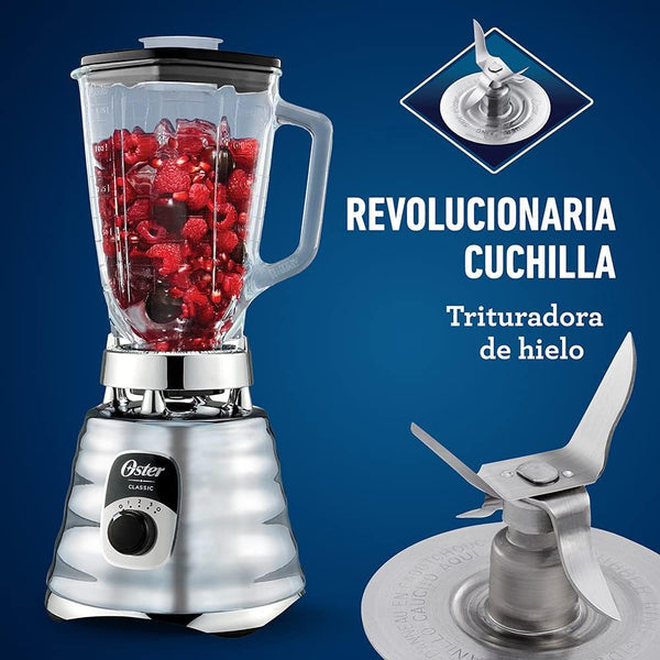 Oster Original 3 Speed Chrome Blender, 6 Times More Durable Motor, 10 Times Stronger, 5 Cup Glass Jar7