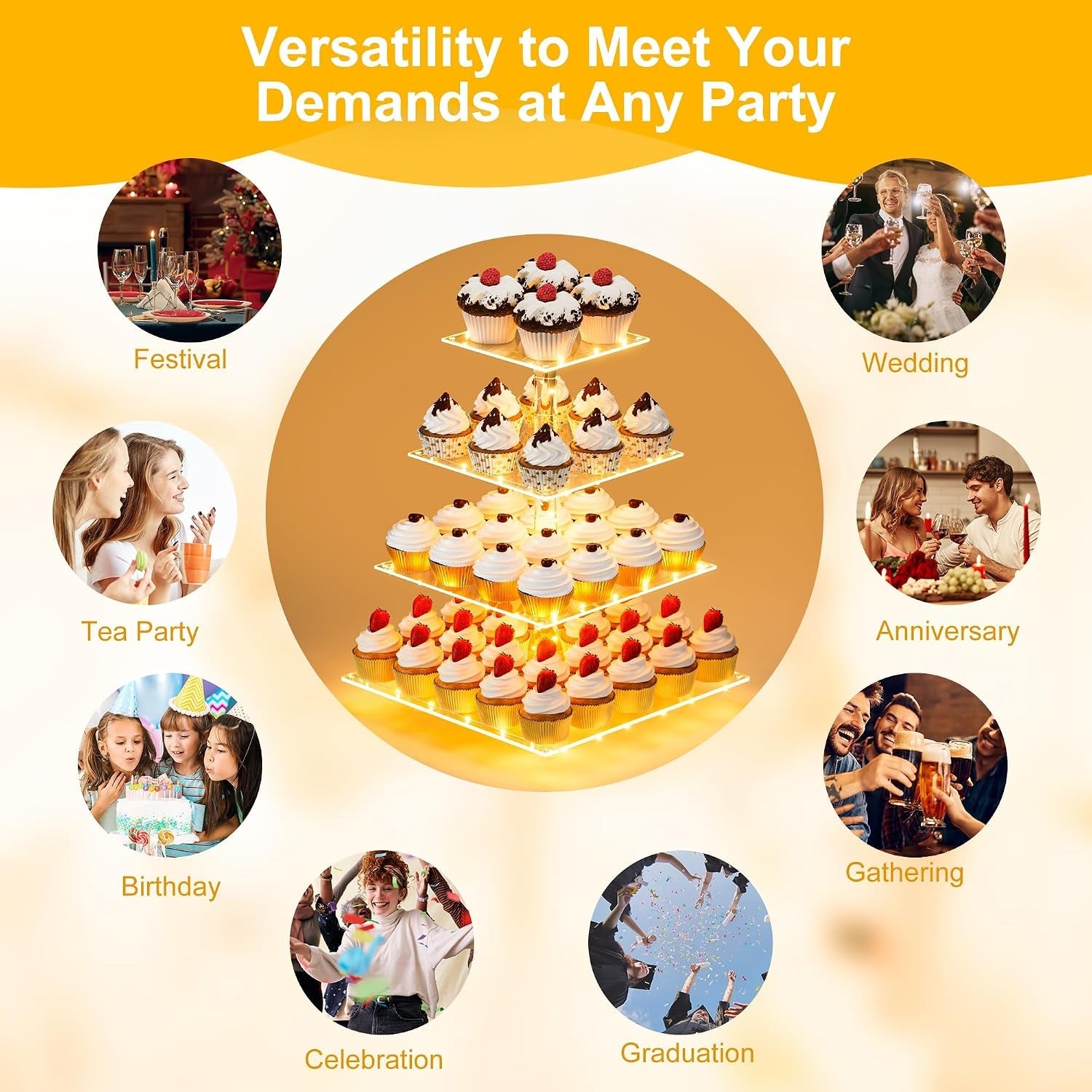 cupcake-stand-with-yellow-led-lights-4-tier-cupcake-stand-for-50-cupcakes-acrylic-cupcake-tower-stand-clear-tiered-cupcake-holder-for-birthday-candy-bar-decor-weddings-parties-events