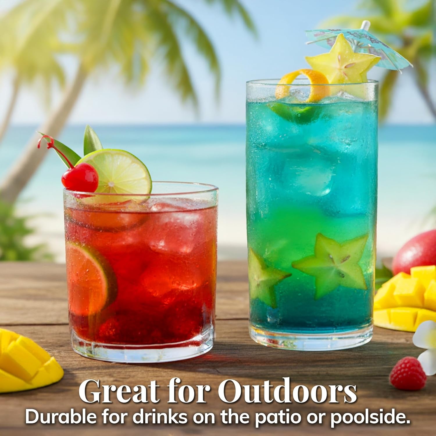 classic-clear-plastic-reusable-drinking-glasses-set-of-8-12oz-rocks-16oz-water-cups-bpa-free-tumblers-made-in-usa-top-rack-dishwasher-safe