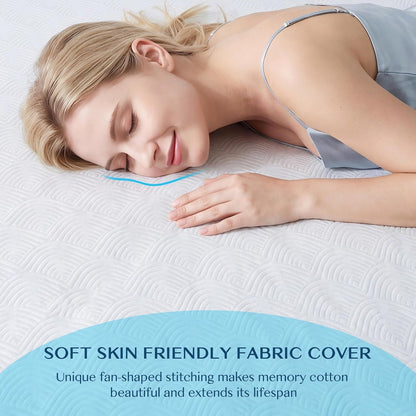 3 Inch Queen Memory Foam Mattress Topper, Ventilated Gel Mattress Topper for Back Pain Relief, Certipur-Us Certified, Removable Washable Cover, Wave Pattern Bed Topper,White5