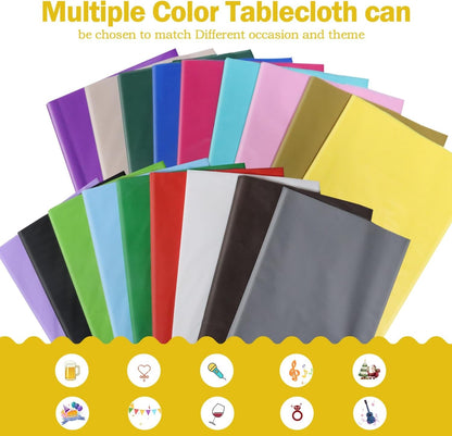 Royal Blue 6 Pack Plastic Table Cloth 54" X 108", Disposable Tablecloths Rectangle Table Cover, Plastic Tablecloths for Parties7