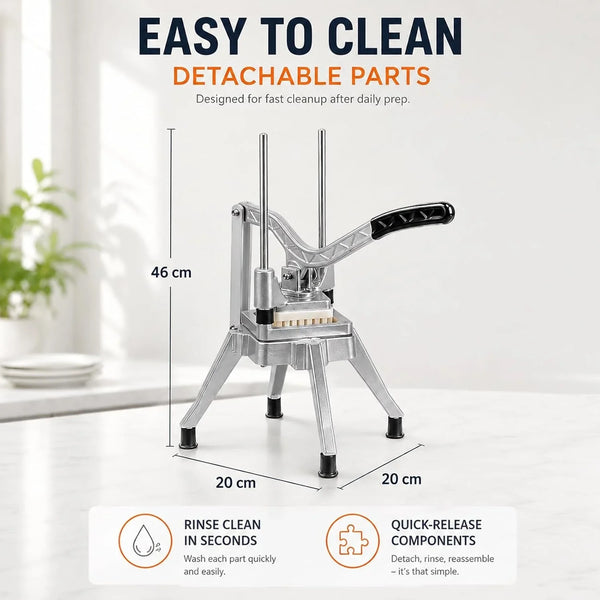 Commercial Vegetable Fruit Chopper W/6-Wedge Slicer&1/4″&3/8″&1/2" Blade Professional Food Dicer French Fry Cutter Onion Slicer Stainless Steel for Tomato Peppers Potato Mushroom | Professional Prep Tool for Restaurants, Catering & Commercial Kitchens. Cuts Onions, Potatoes, Tomatoes and More6