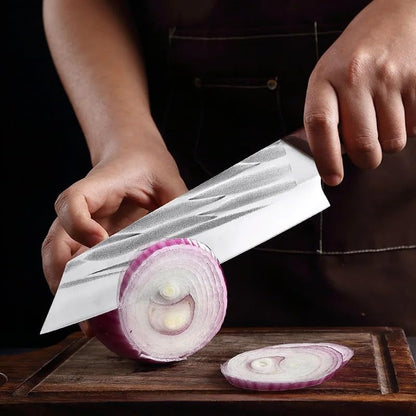 Meat Cleaver, 7 Inch Slicing Knife Hand-Forged Kitchen Knives Wooden Handle Stainless Steel Chef Butcher Fish Knives Cooking Tools4