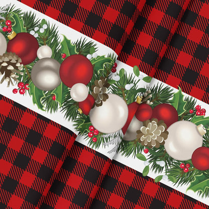 Christmas Tablecloth 70 X 70 Inch round Christmas Ball Red5