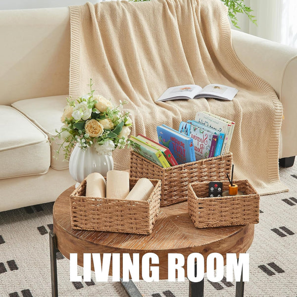 Small Wicker Basket for Organizing, Woven Storage Basket Sets of 32