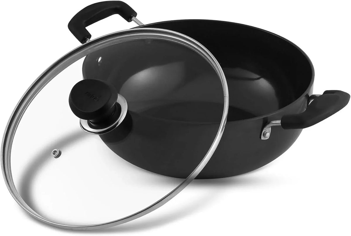 cookware-professional-deep-kadhai-2-1-liters2-2-quarts-20cm-glass-lid-included-multi-use-hard-anodized-wok-pot-suitable-for-indian-cooking-sauces-pasta-stews-soups-riveted-handles