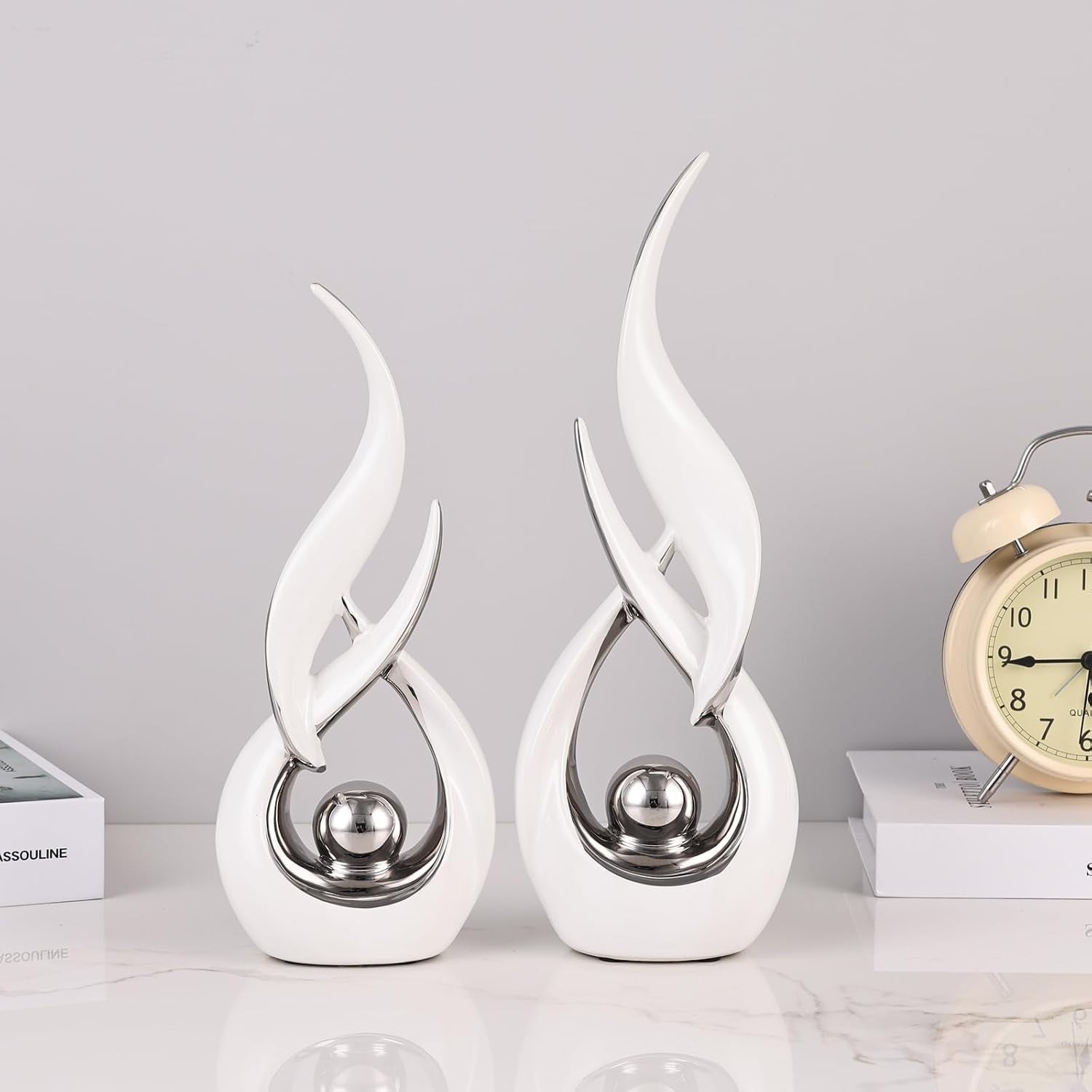 2-pcs-white-silver-ceramic-statues-for-home-decor-accents-modern-abstract-art-sculptures-elegant-tabletop-decorative-objects-for-dining-room-entryway-tv-stand-mantel-coffee-table-centerpieces