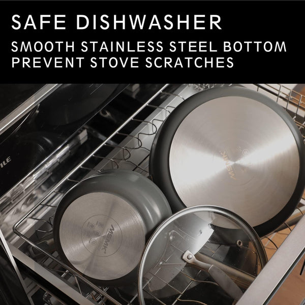 3.5 QT Nonstick Saucepan with Lid, Grey Induction Cooking Pot | Non Toxic, Even Heating, Easy Clean, Dishwasher & Oven Safe, Suitable for Gas & Electric & Induction Stoves, PFOA & PFAS Free9