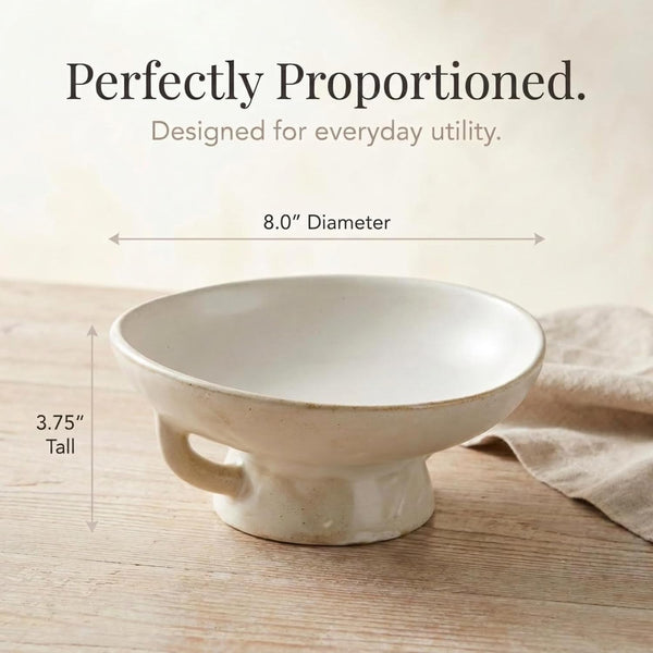 Creative Co-Op Stoneware Bowl W Reactive Glaze, White2