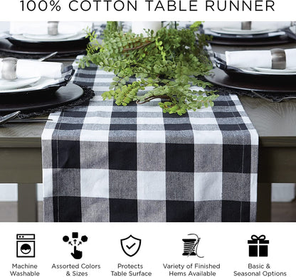 Farmhouse Braided Stripe Table Runner Collection, 15X72 (15X77, Fringe Included), Stone9