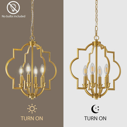 Brushed Gold Dining Room Chandeliers, 15.6" Farmhouse Pendant Light7