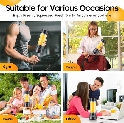 Personal Size Portable Blender Make Smoothies - Mini Blender 12Oz Juice Cup | Powerful Blending with 6 Stainless Steel Blades, Bap-Free, Lightweight, Easy Clean,Suit in Travel/Office/Gym/Picnic/ Sports4